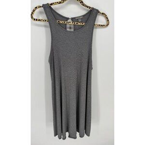 Falls Creek Womens Gray Sleeveless Ribbed Oversized Tank Dress